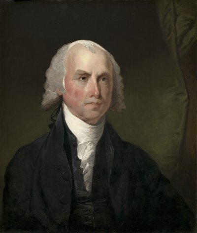 ジェームズ・マディソンc.1821（木の上の油） 作： Gilbert Stuart